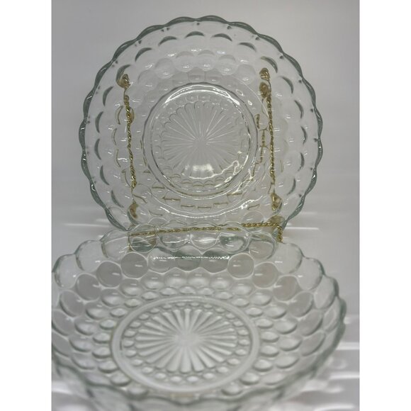VTG Anchor Hocking Bubble Clear Glass 8.25" Serving Plates Set-of-2 - Picture 1 of 5